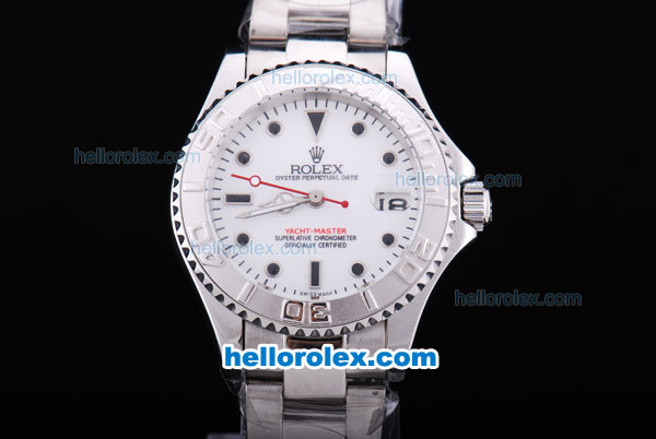 Rolex Yacht-Master Automatic with White Dial--Middle Size - Click Image to Close